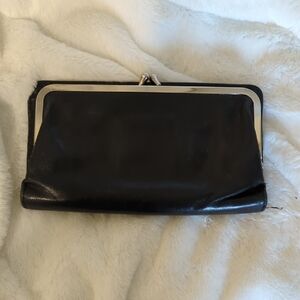 HOBO Black Wallet with Kiss-Lock Closure
